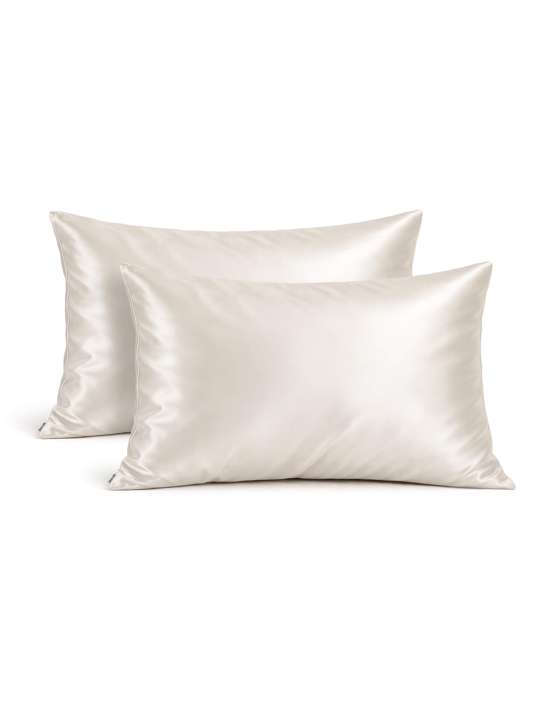 2 Nude Silk Pillowcases - Queen Size - Zippered