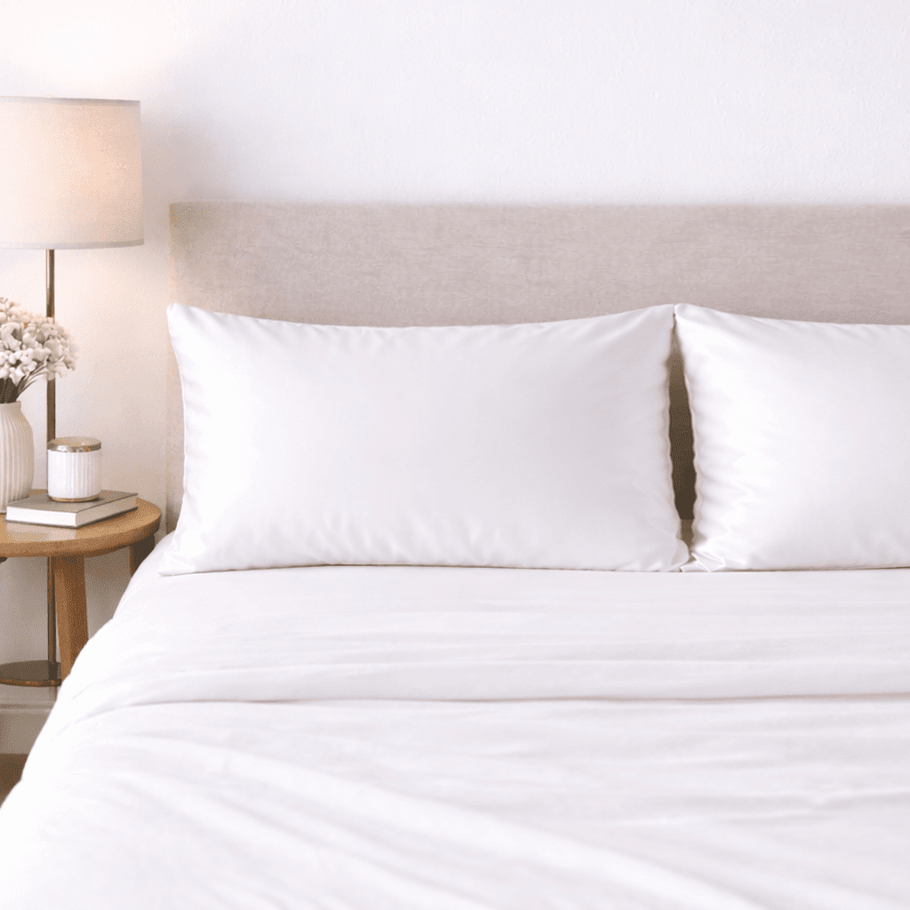 LIMITED EDITION - 2 Pack Pure White 25 Momme Silk Pillowcases - King Size - Zippered