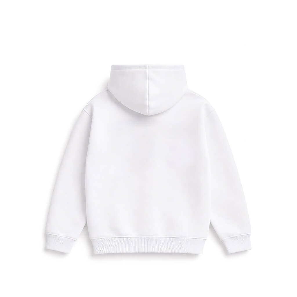 White Silk Lined Hoodie PLAIN