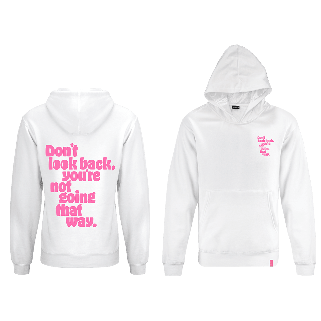 Off White Silk Lined Hoodie - Don't Look Back