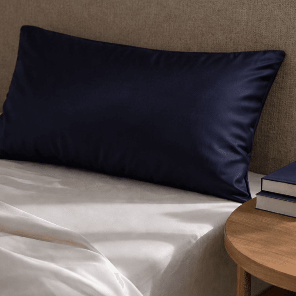 Navy Silk Pillowcase - King Size - Zippered