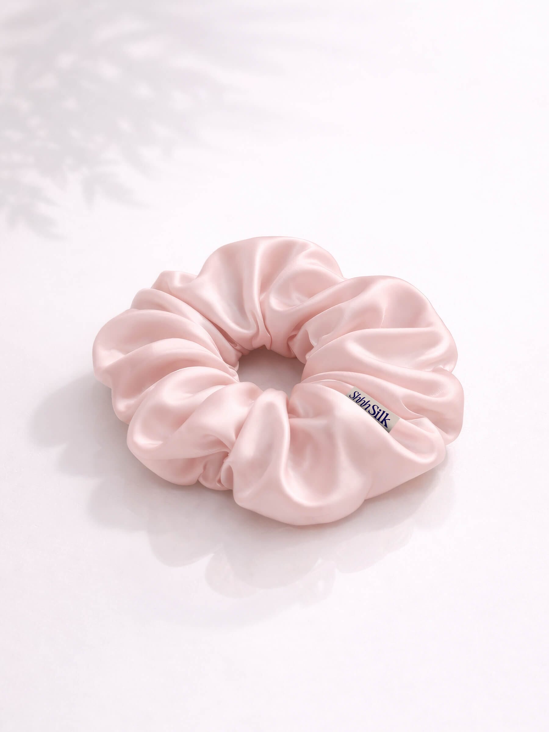 Oversized Pink Silk Scrunchie