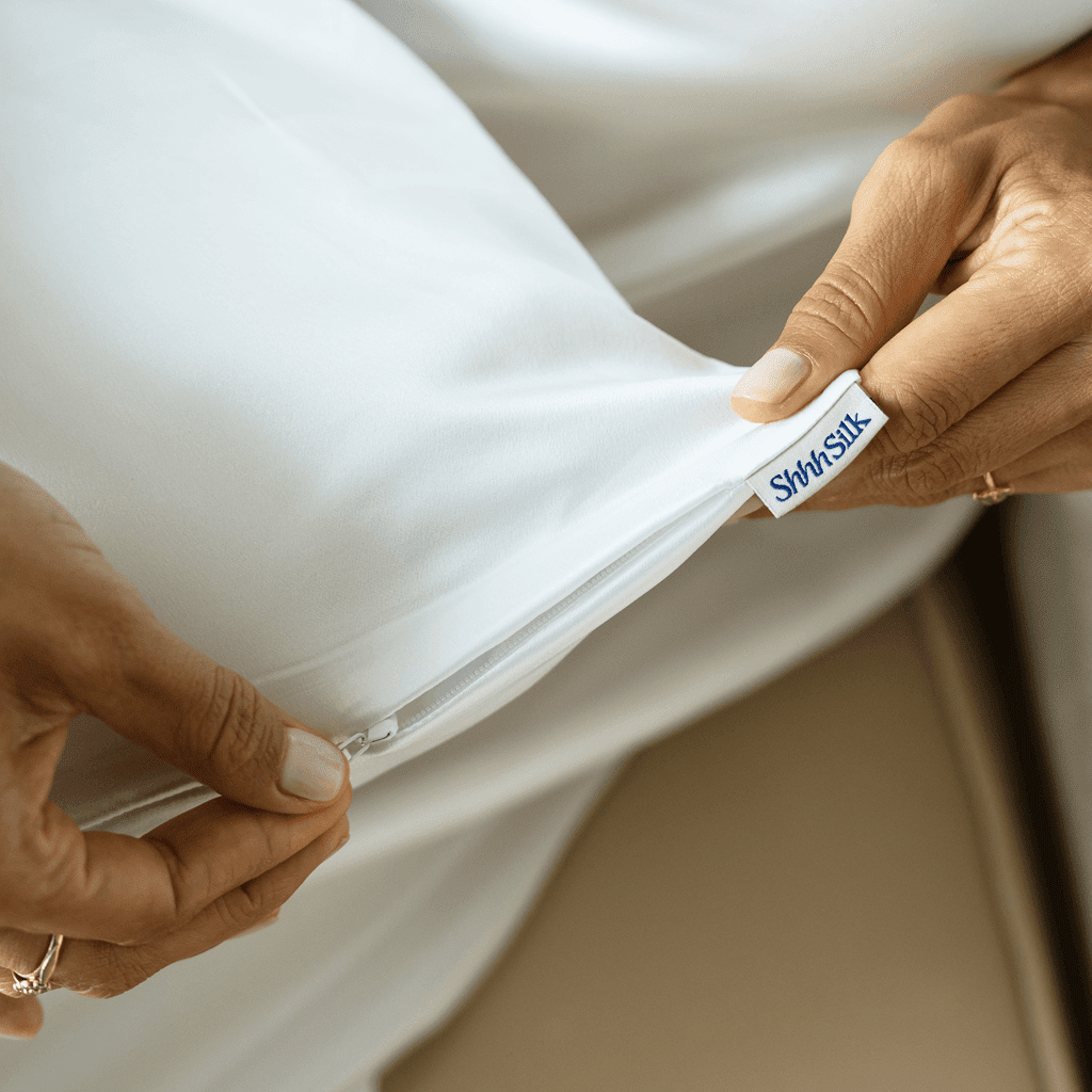 LIMITED EDITION - Pure White 25 Momme Silk Pillowcase - King Size - Zippered