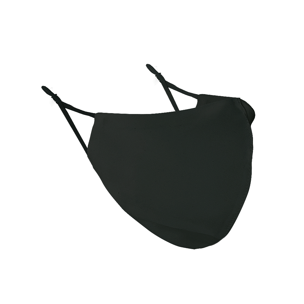 Black Pure Silk Face Covering - 3 Pack