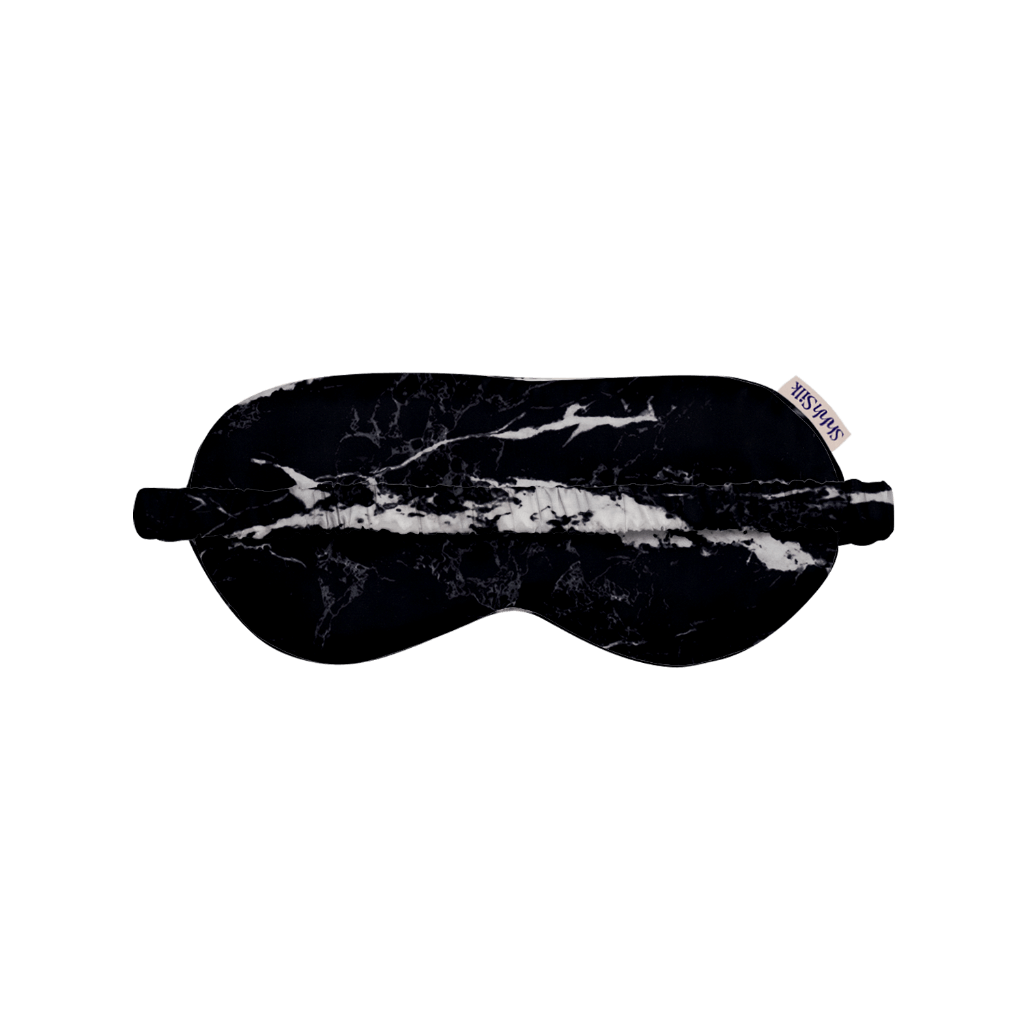 Black Marble Silk Sleep Mask