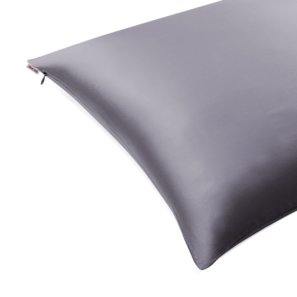 Violet Grey Silk Pillowcase - Queen Size - Zippered