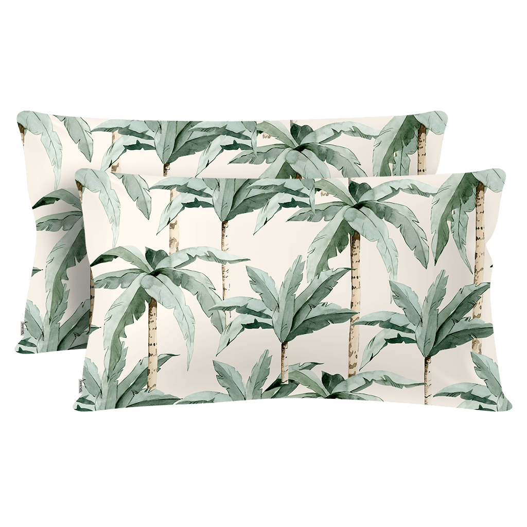 2 Watercolour Palm Silk Pillowcase - King Size - Zippered