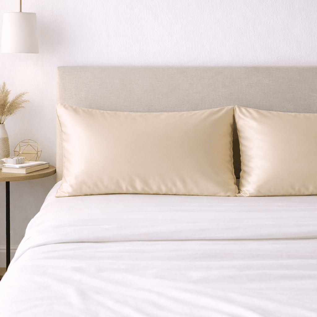 2 Nude Silk Pillowcases - King Size - Zippered