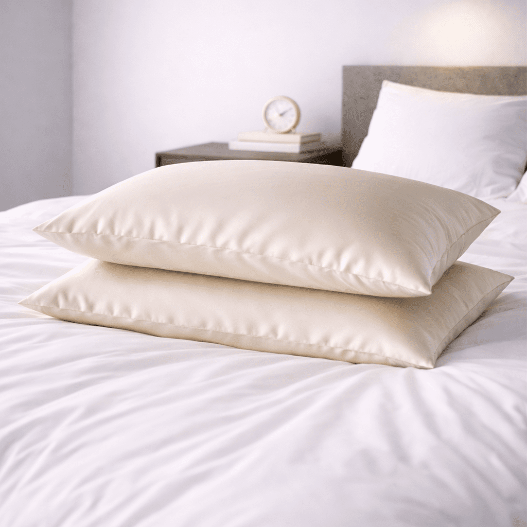 2 Nude Silk Pillowcases - Queen Size - Zippered