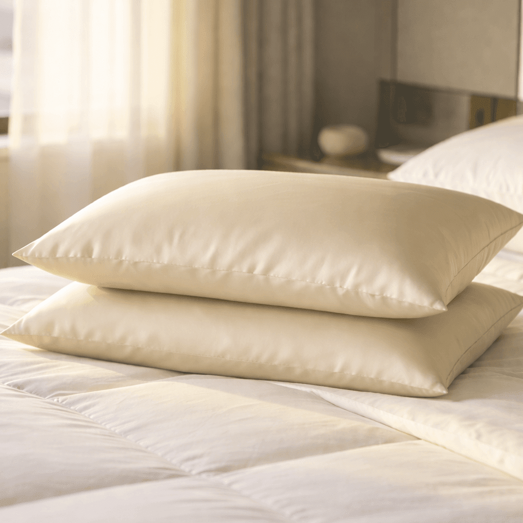 2 Nude Silk Pillowcases - Queen Size - Zippered