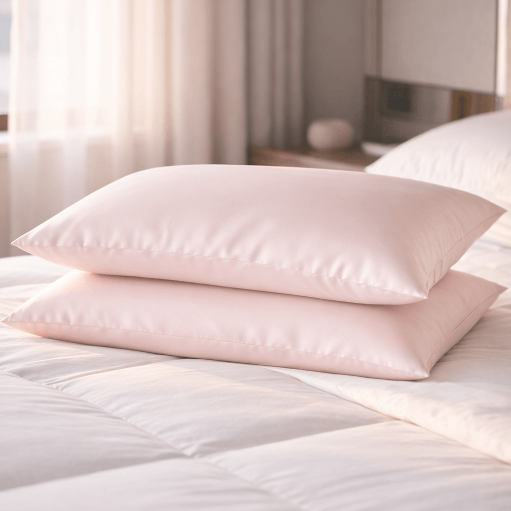 2 Pink Silk Pillowcases - Queen Size - Zippered
