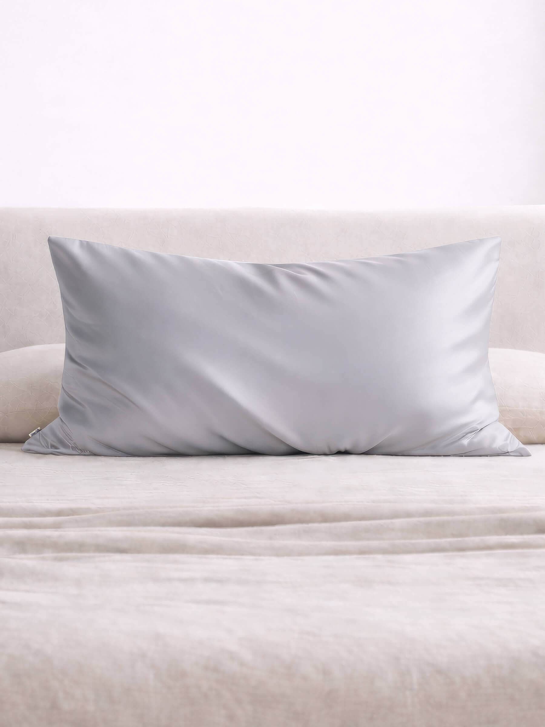 Grey Silk Pillowcase - King Size - Zippered