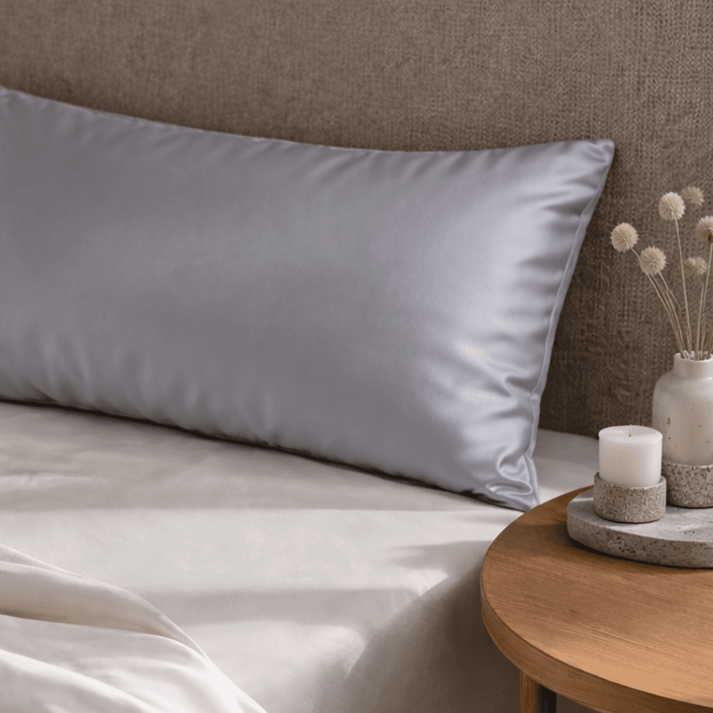 Grey Silk Pillowcase - King Size - Zippered