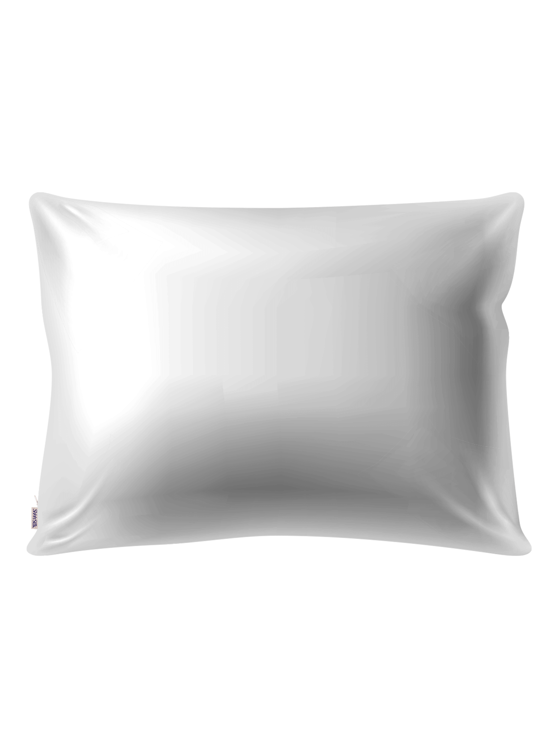 single image of a grey silk pillowcase 