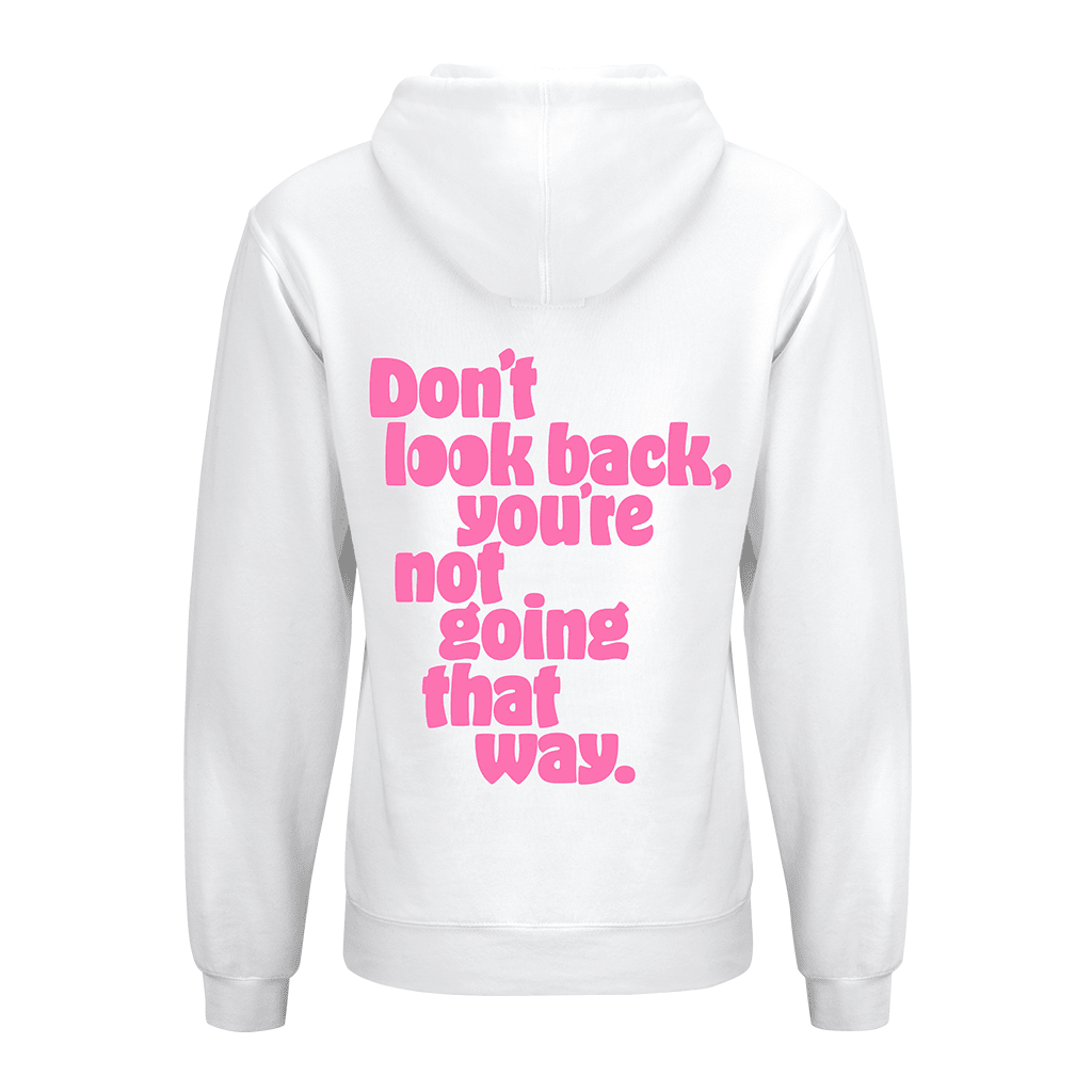 Off White Silk Lined Hoodie - Don't Look Back