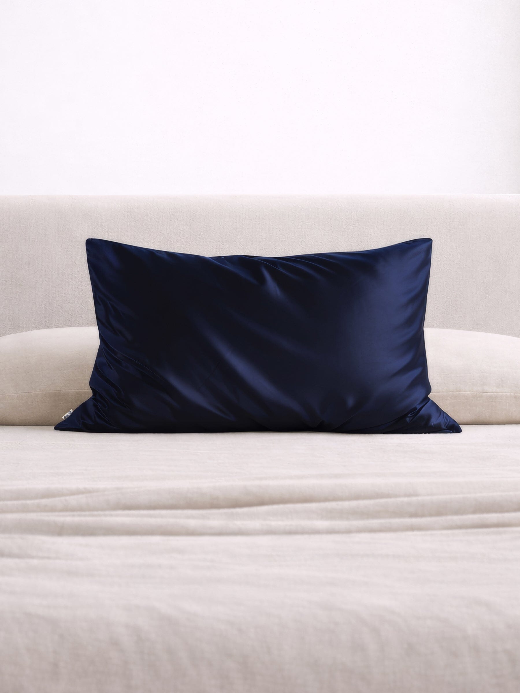 Navy Silk Pillowcase - Queen Size - Zippered
