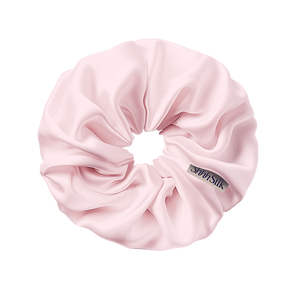 Oversized Pink Silk Scrunchie