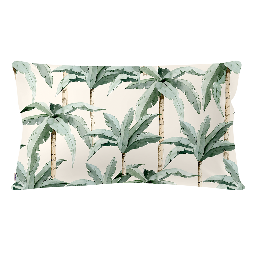 Watercolour Palm Silk Pillowcase - King Size - Zippered - Ready To Ship Now