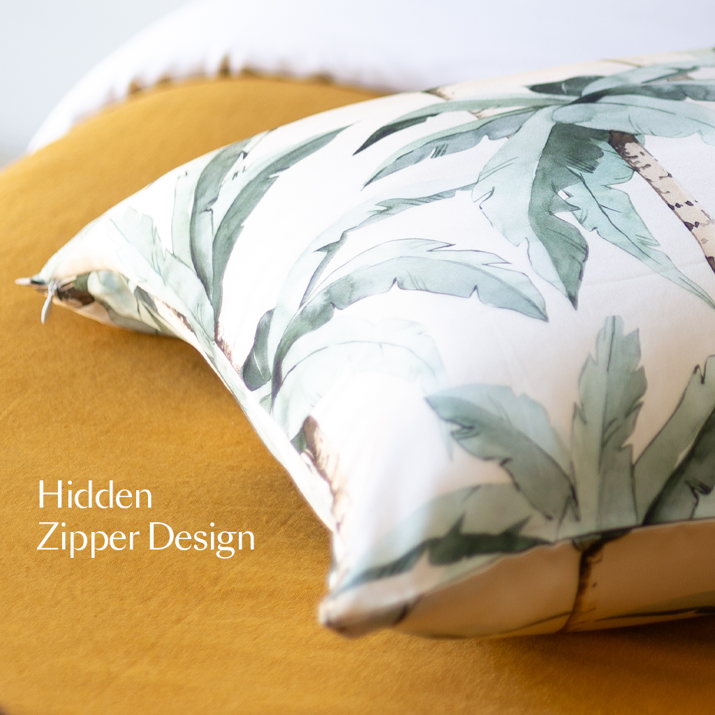 Watercolour Palm Silk Pillowcase - King Size - Zippered