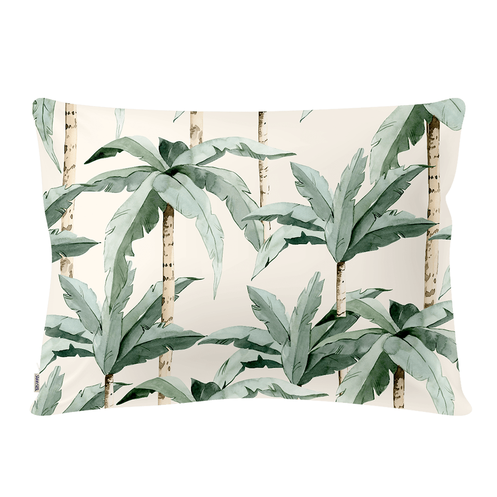 Watercolour Palm Silk Pillowcase - Queen Size - Zippered