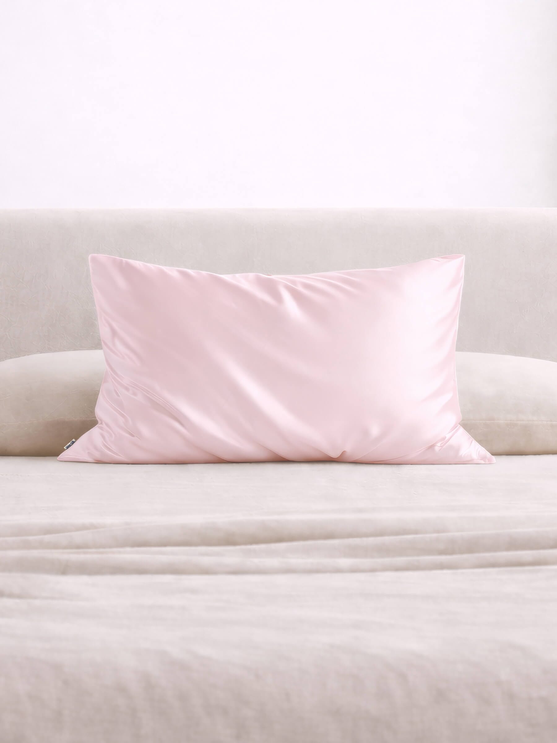 Pink Silk Pillowcase - Queen Size - Zippered