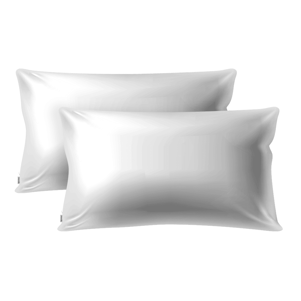 2 Grey Silk Pillowcases - King Size - Zippered