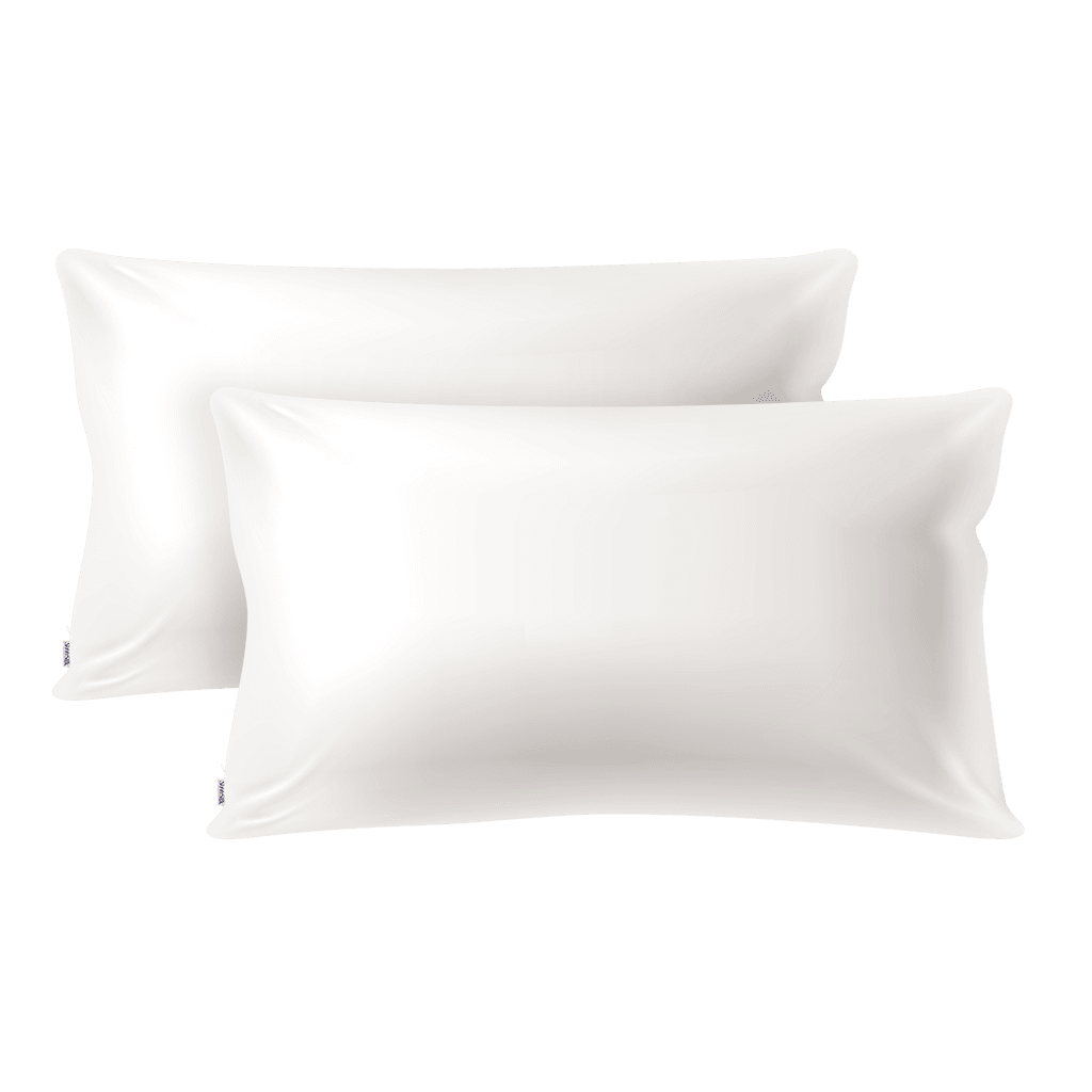 2 Off White Silk Pillowcases - King Size - Zippered