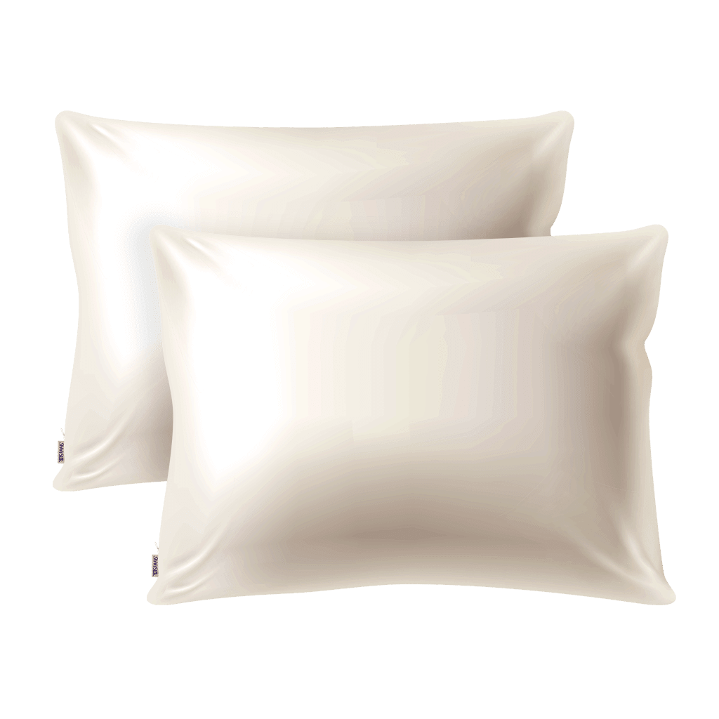 2 Nude Silk Pillowcases - Queen Size - Zippered