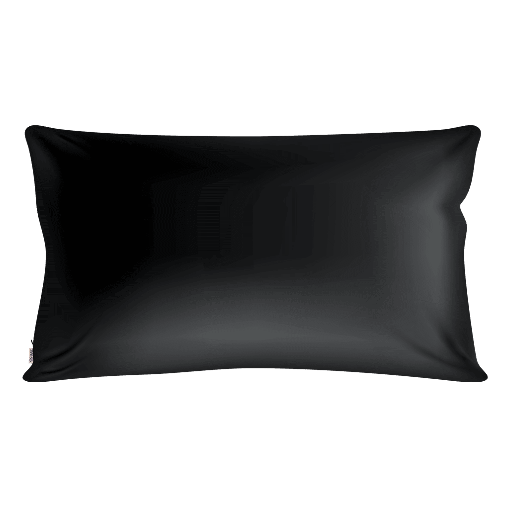 Black Silk Pillowcase - King Size - Zippered