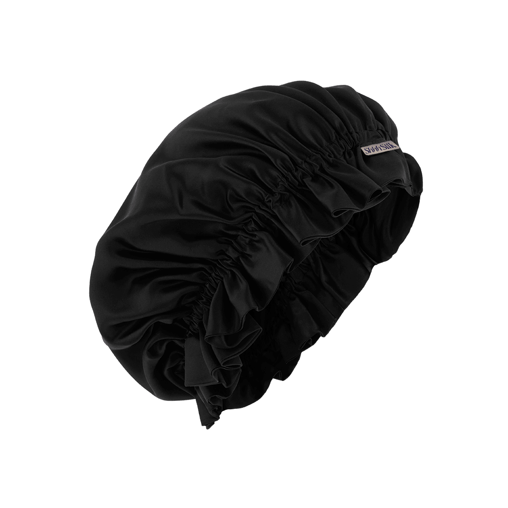 Black Silk Sleep Bonnet