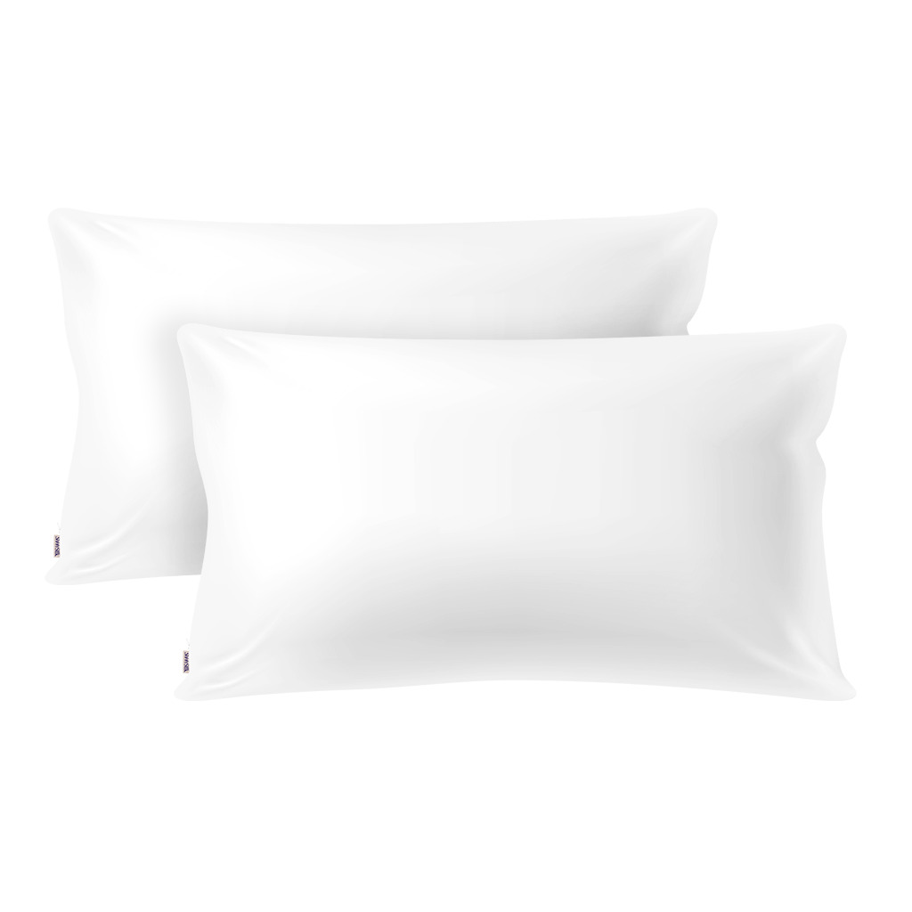 LIMITED EDITION - 2 Pack Pure White 25 Momme Silk Pillowcases - King Size - Zippered