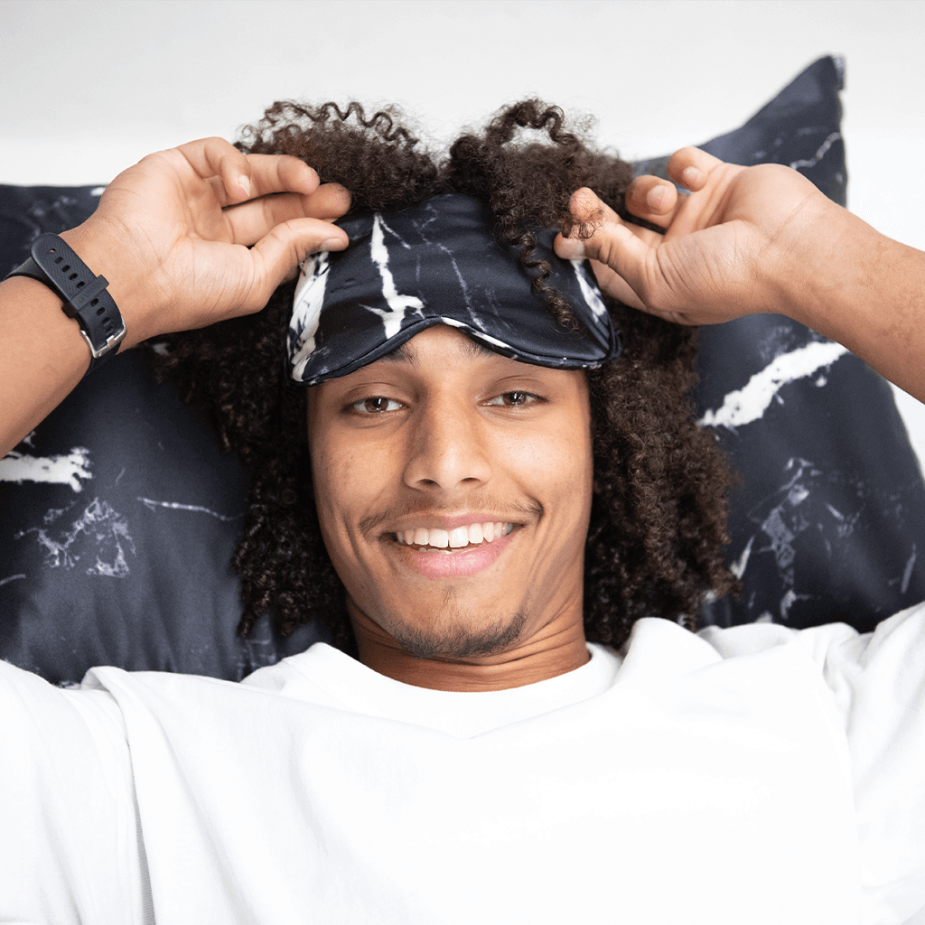 Black Marble Silk Sleep Mask