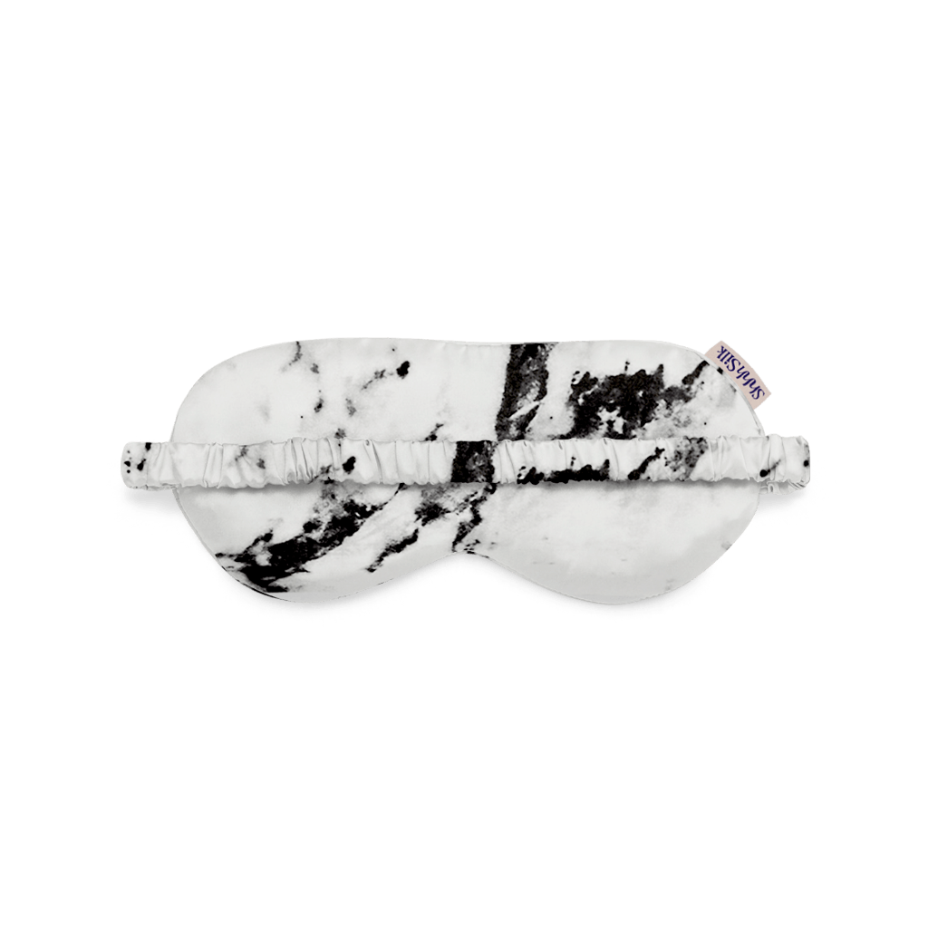 White Marble Silk Eye Mask