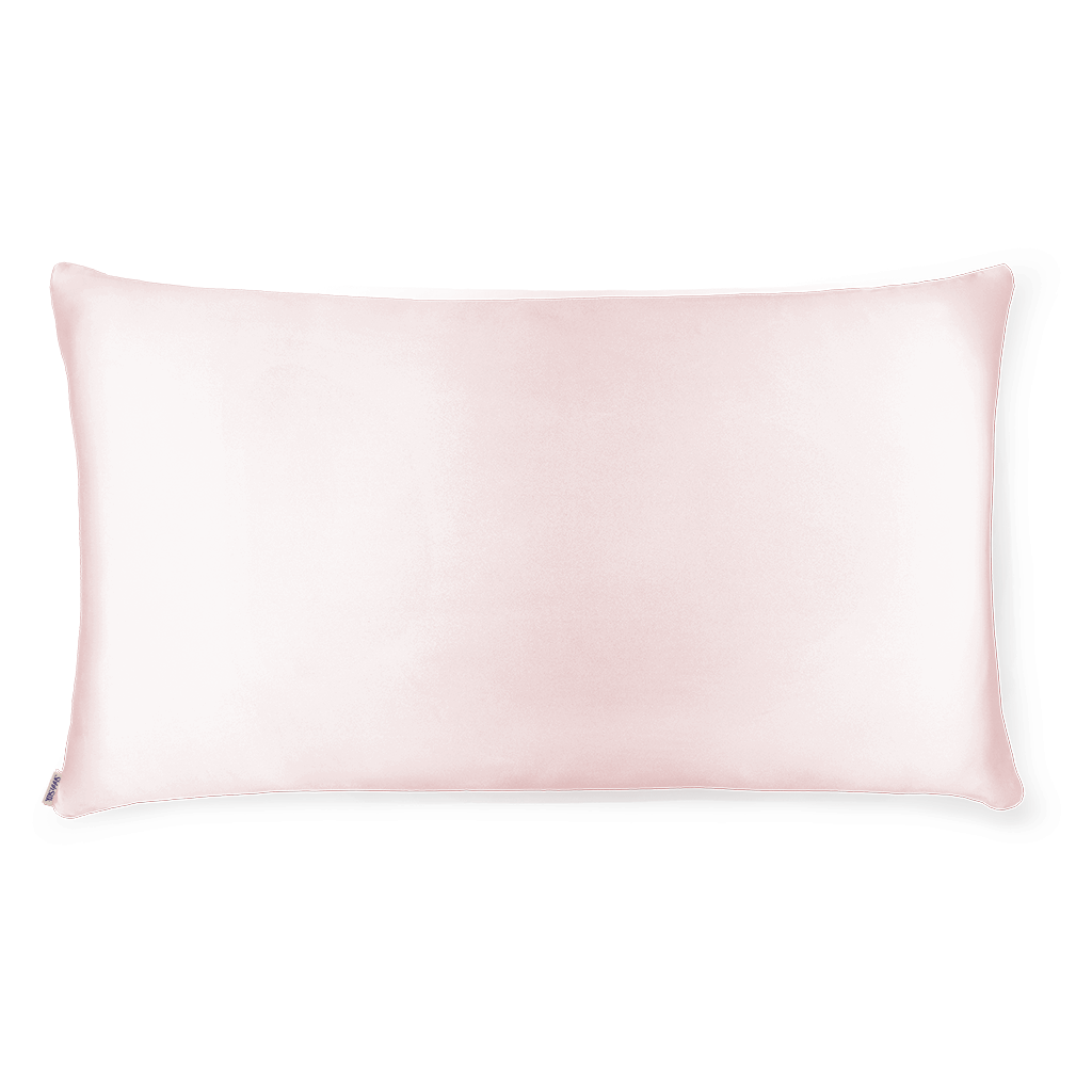 2 Pink Silk Pillowcases - King Size - Zippered