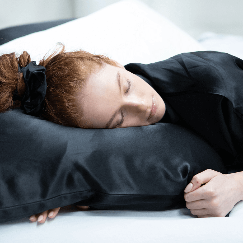 2 Black Silk Pillowcases - King Size - Zippered