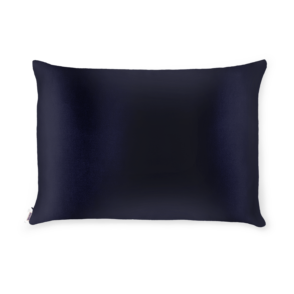 2 Navy Silk Pillowcases - Queen Size - Zippered