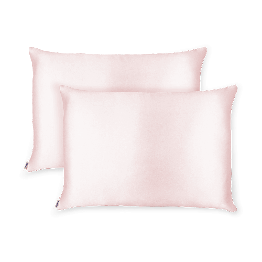 2 Pack Pink Silk Pillowcases QS Shhh Silk