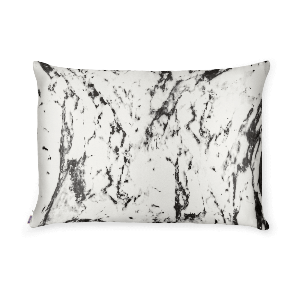 White Marble Silk Pillowcase - Queen Size - Zippered