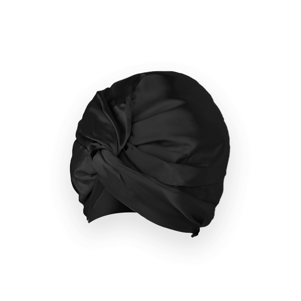 Black Silk Bonnet & Hair Wrap for Sleeping - Shhh Silk