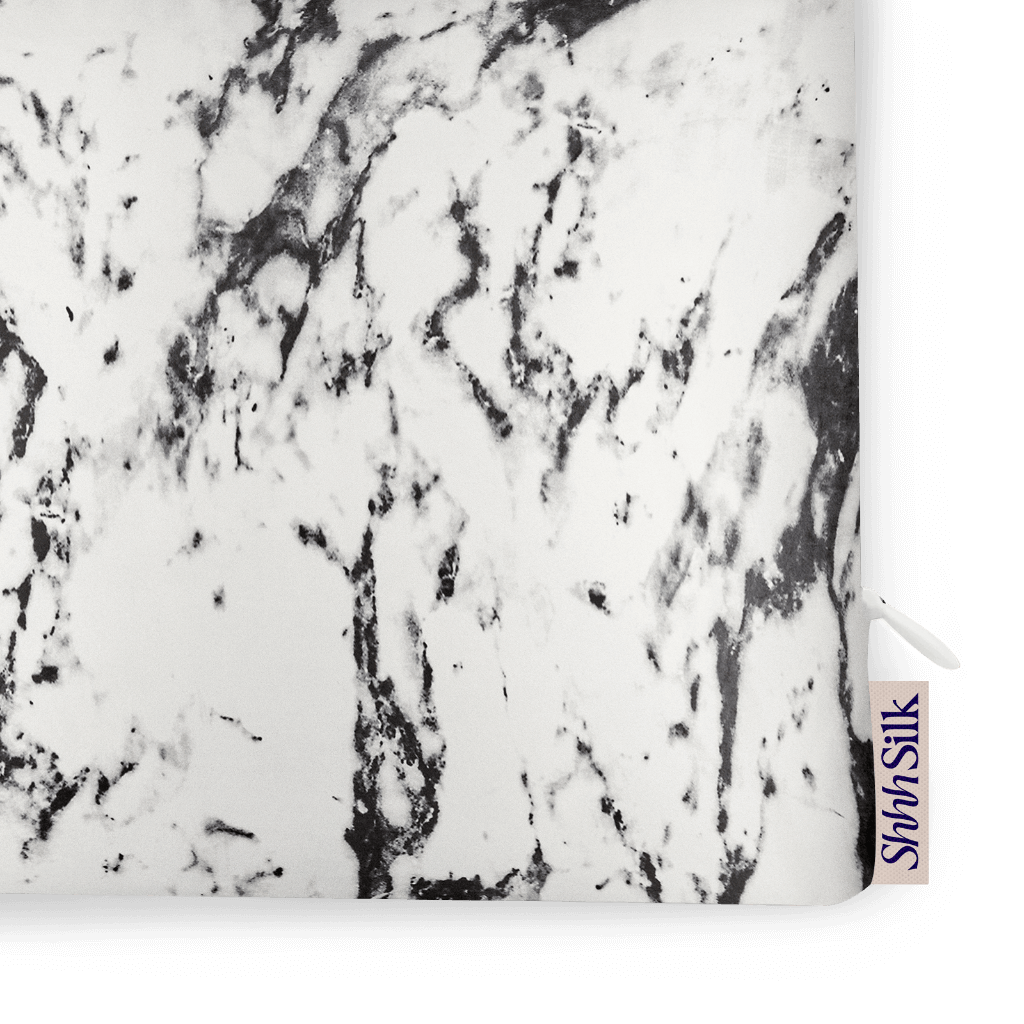 White Marble Silk Pillowcase - Queen Size - Zippered