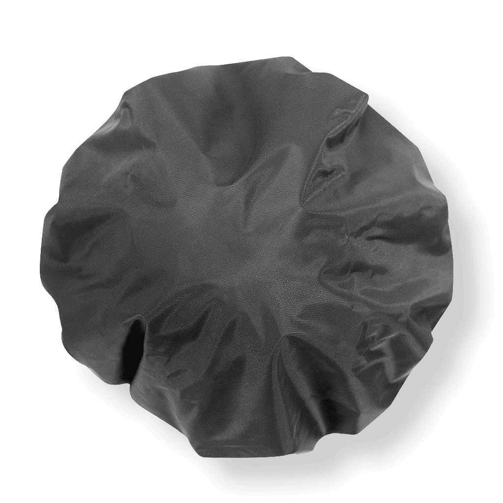 Black Silk Lined Shower Cap - Ready To Ship Now